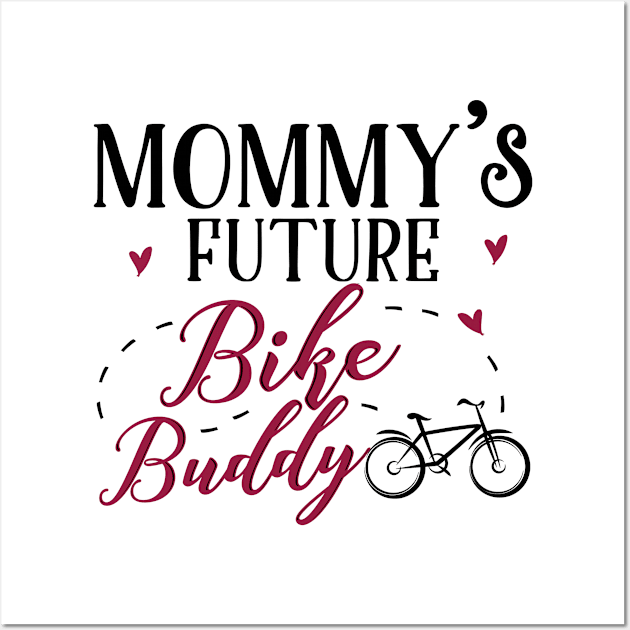 Bike Mom and Baby Matching T-shirts Gift Wall Art by KsuAnn